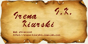 Irena Kiurski vizit kartica